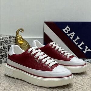 Bally Red and White Sneakers